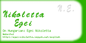 nikoletta egei business card